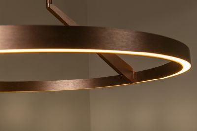 Lucide APPLAUSE - Pendant light - Ø 60 cm - LED Dim. - CCT - 1x32W 2700K/4000K - Hand Wave Sensor - Coffee - Premium